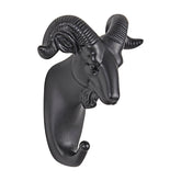 Gancho de Parede Muflão em Resina Fixação Parafuso Preto 12cm - Ela Decora